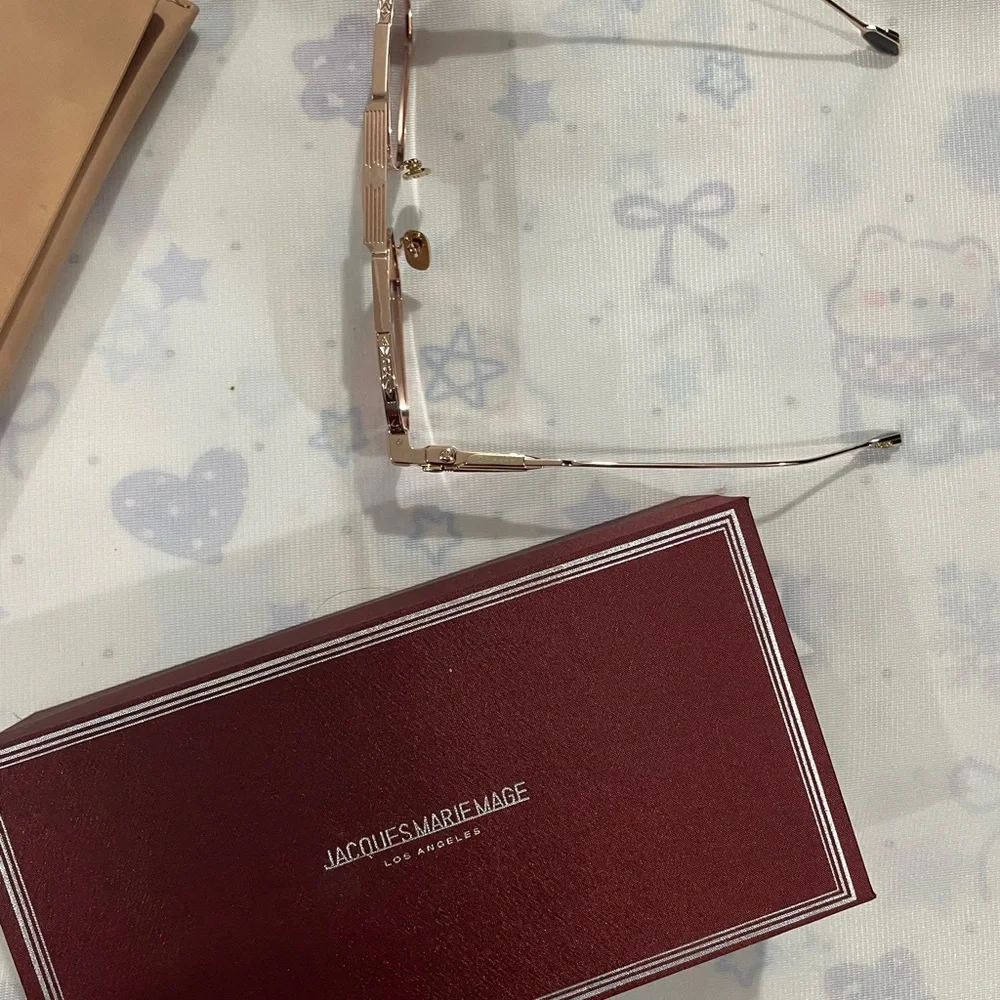 Jacques Marie Mage Women’s Gold Frame Sunglasses with Burgundy Lenses